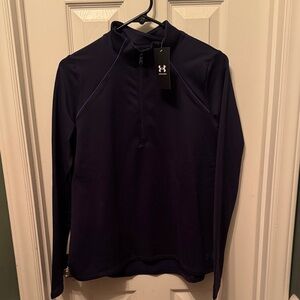 NWT Girls Under Armour Navy Quarter-Zip Top - YXL